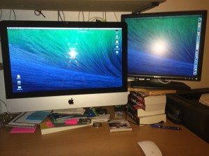 My iMac and monitor set-up